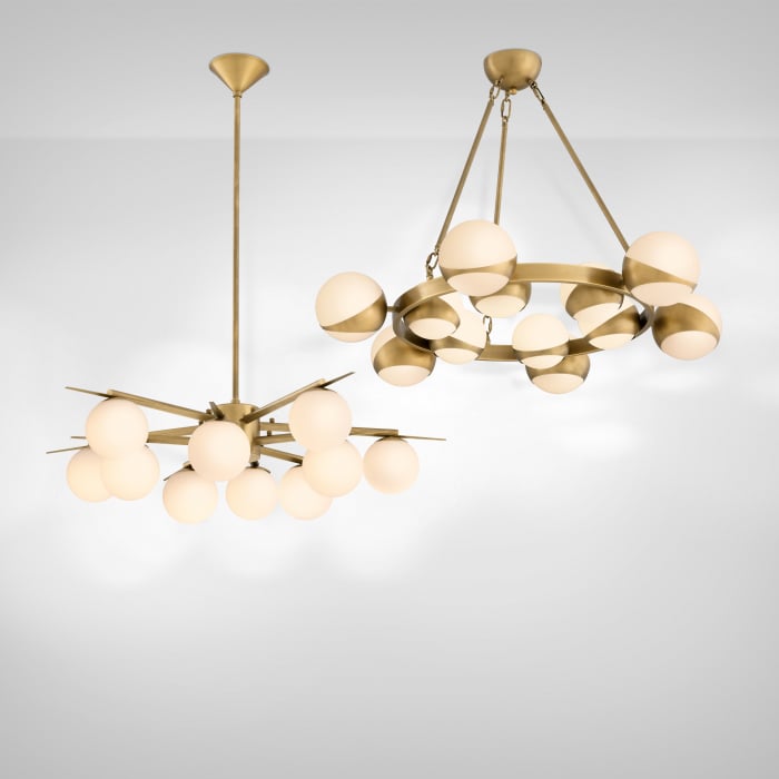 Candelabru, Piazetta, finisaj din alamă cu aspect vintage, Dims: Ø 96 | H. 73  (CM) [11]