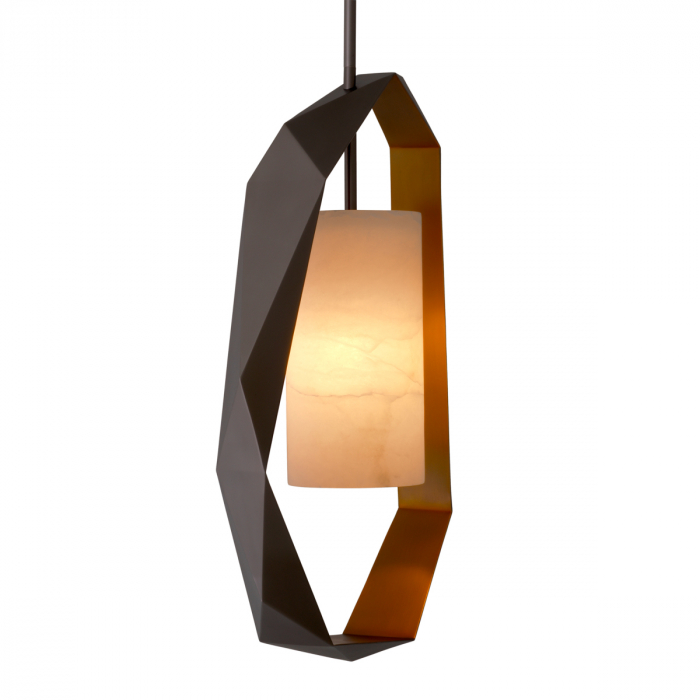 Candelabru, Santos cu finisaj gunmetal, alabastru, Dims: W. 51 | D. 18 | H. 76  (CM) [4]