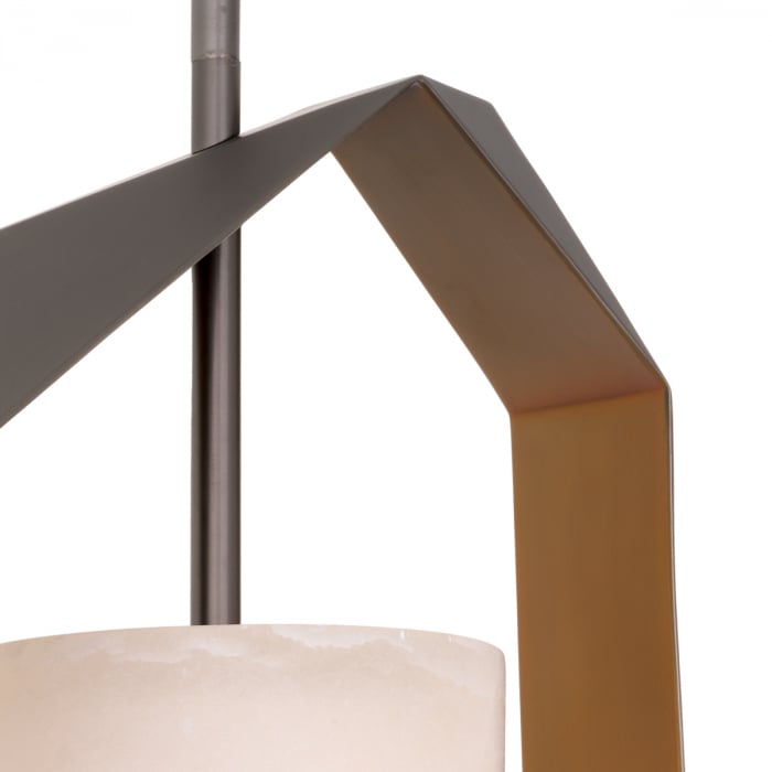 Candelabru, Santos cu finisaj gunmetal, alabastru, Dims: W. 51 | D. 18 | H. 76  (CM) [6]