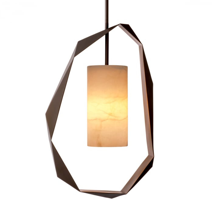 Candelabru, Santos cu finisaj gunmetal, alabastru, Dims: W. 51 | D. 18 | H. 76  (CM) [5]