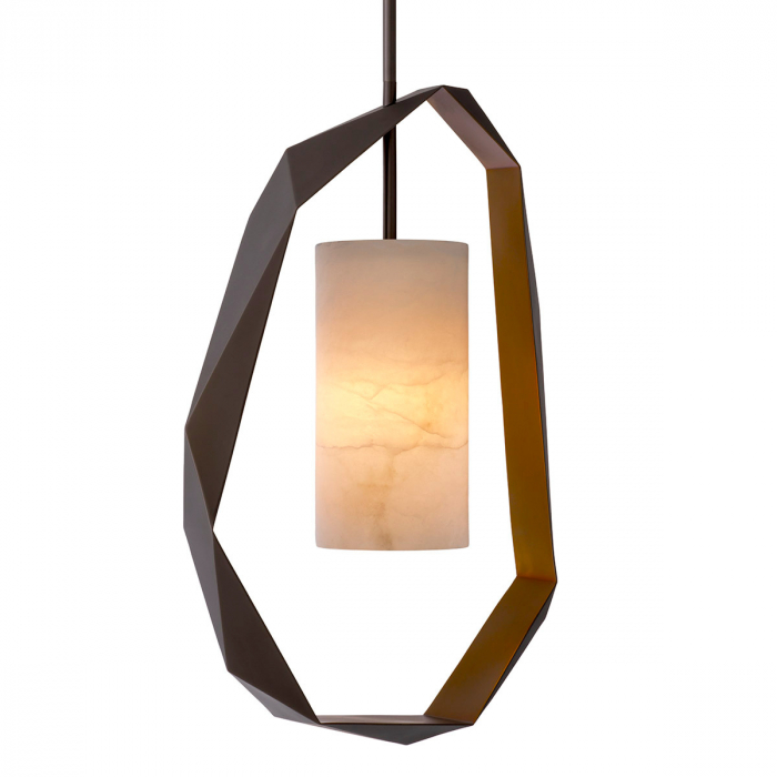 Candelabru, Santos cu finisaj gunmetal, alabastru, Dims: W. 51 | D. 18 | H. 76  (CM) [1]