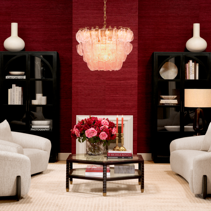 Candelabru, Solange din sticla roz [2]