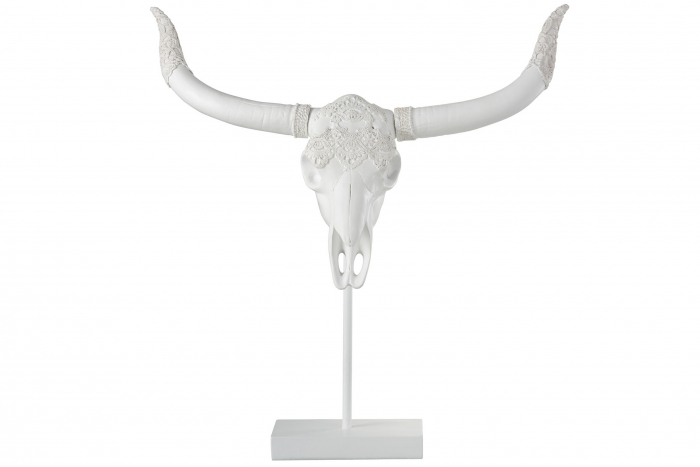 Decoratiune Skull, Compozit, Alb, 47x18x54 cm