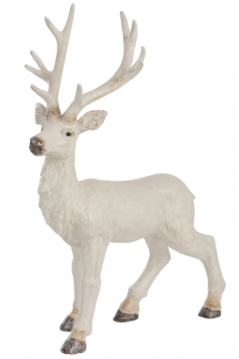 Decoratiune Deer, Compozit, Alb, 79x42x104 cm Jolipa