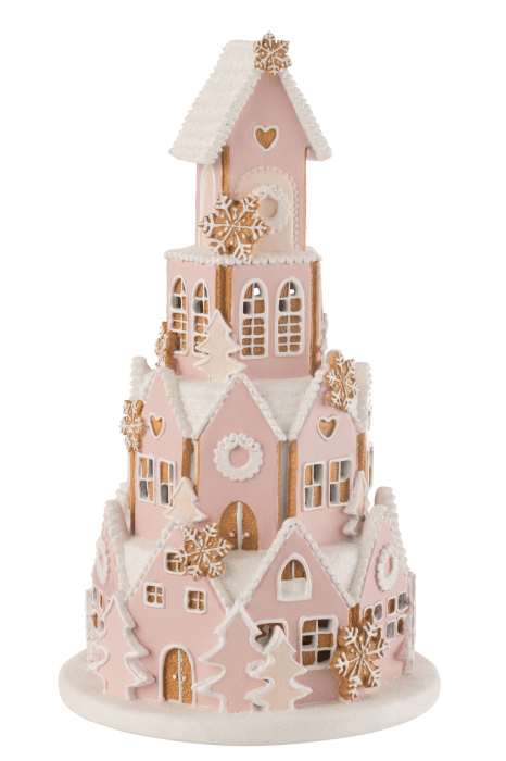 Casuta de turta dulce roz/alb L | L 24.5X l 24.5X H 42 cm [1]