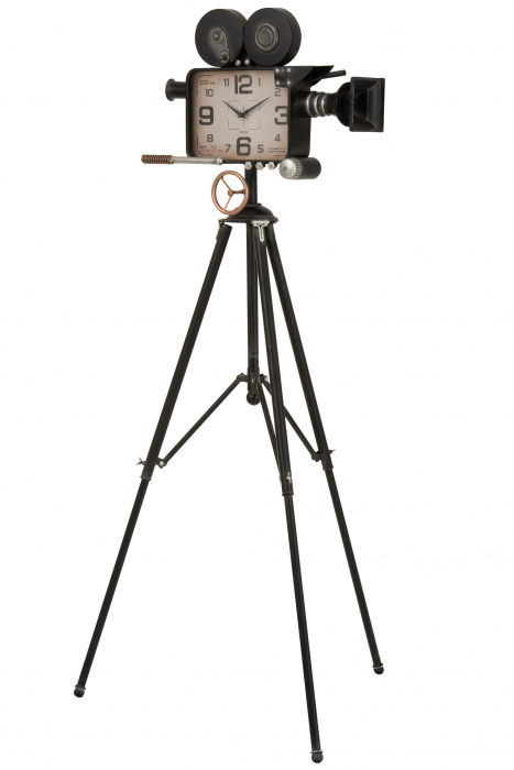 Ceas Camera Tripod, Metal, Negru, 56x56x107.5 cm