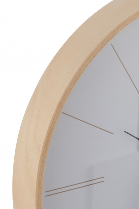 Ceas Chris, Plastic, Alb/Natural, 40x5x40 cm [2]