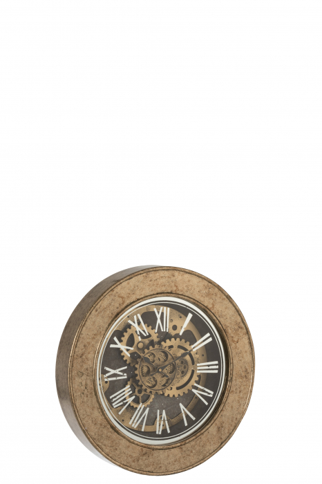 Ceas de perete Antique, Lemn, Auriu, 50x50x8 cm [5]
