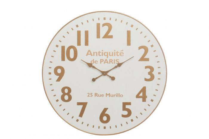 Ceas de perete Antiquite de Paris, Lemn, Alb Maro, 91.5x5.4x91.5 cm