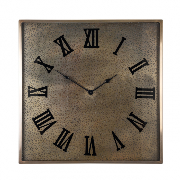 Ceas de perete Bradlee, Otel inoxidabil Sticla, Negru Auriu, 60x60x5 cm