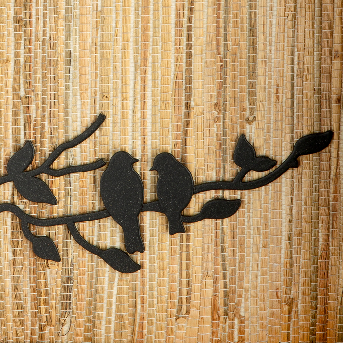 Ceas de perete, Casă, Motiv pasăre, MDF, culori naturale, PU 2, L. 6 cm, L. 22 cm, H 32 cm [3]