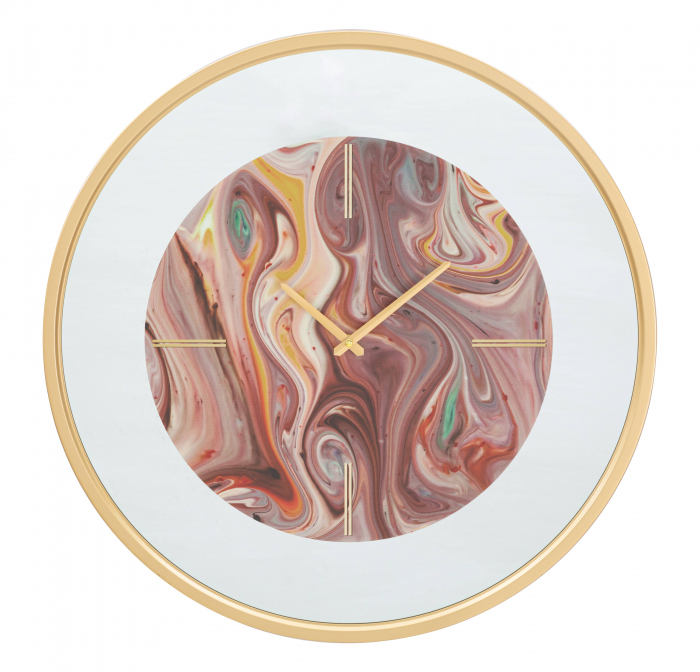 Ceas de perete, Fier/MDF/Sticla, Multicolor, 60x60x5 cm [2]