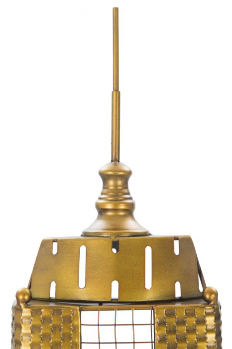 Ceas de perete Empire building, fier, auriu, 23,5X6.5X78 cm [7]