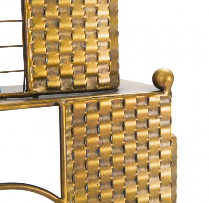Ceas de perete Empire building, fier, auriu, 23,5X6.5X78 cm [5]