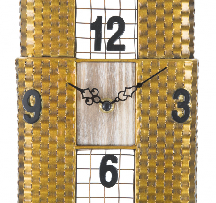 Ceas de perete Empire building, fier, auriu, 23,5X6.5X78 cm [4]
