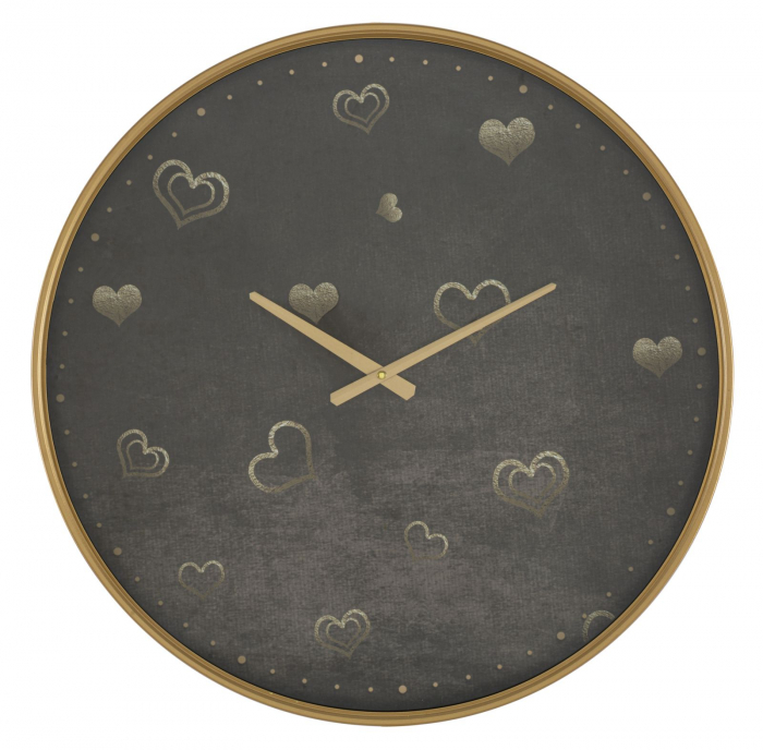 Ceas de perete Hearts, fier/MDF/sticla, multicolor, Ø 60X6 cm [2]