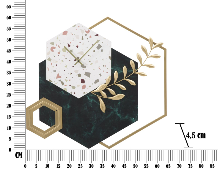 Ceas de perete hexagonal 62x4,5x62 cm [5]