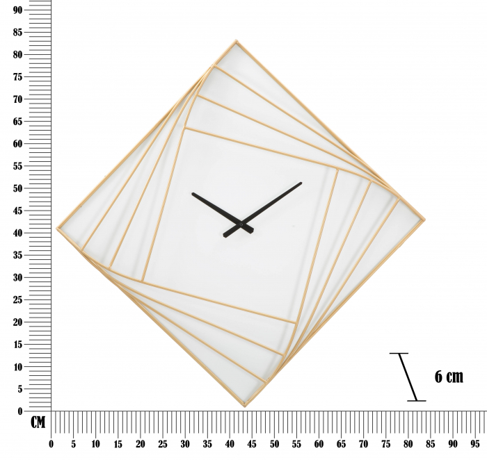 Ceas de perete Line, Fier/Plastic, Auriu, 85x85x6 cm [6]