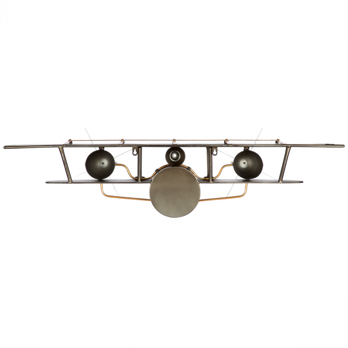 Ceas de perete, Raft, Avion, Metal, argintie, PU 1, L. 19 cm, L. 106 cm, H 25 cm [4]