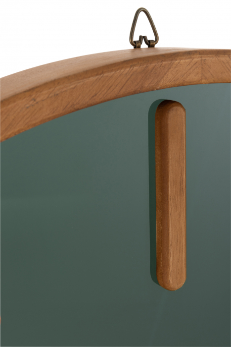 Ceas de perete Round, Lemn/Sticla, Maro/Verde, 60x60x5 cm [2]