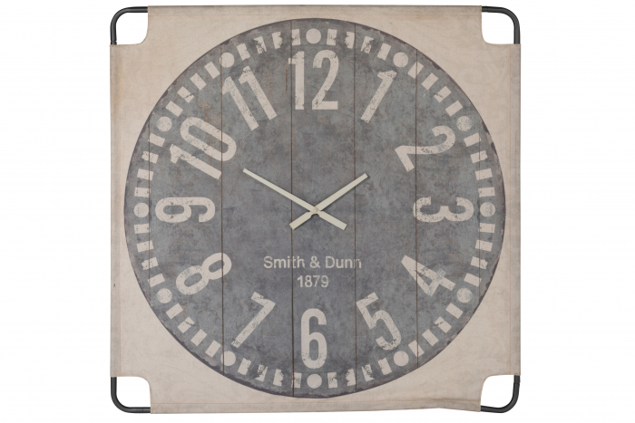 Ceas de perete Smith, Canvas Metal, Maro Gri, 105x4x104.5 cm