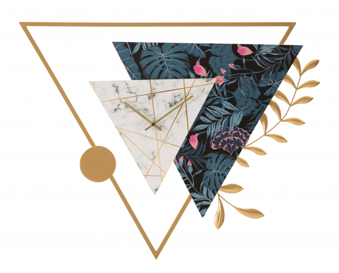 Ceas de perete Triangle, Fier/MDF, Multicolor, 59x75x4.5 cm [5]