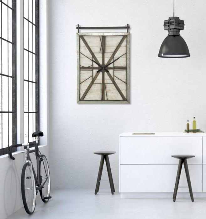 Ceas de perete West, lemn/MDF/fier, multicolor, 60X4X89 cm [7]