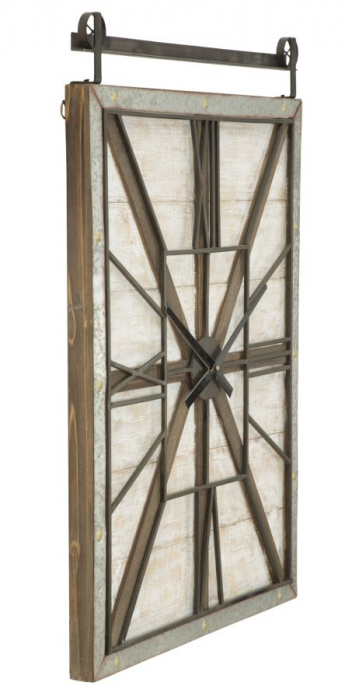 Ceas de perete West, lemn/MDF/fier, multicolor, 60X4X89 cm [2]