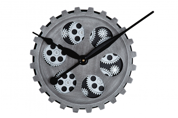 Ceas Gears, Sintetic/Metal, Gri, 6x30 cm [2]