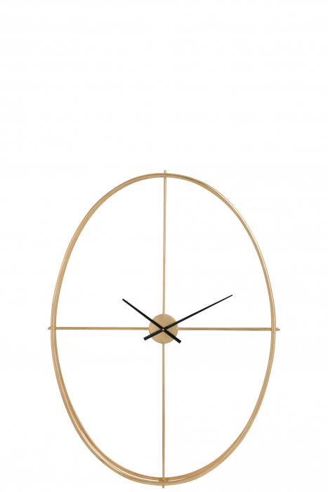 Ceas Oval, Metal, Auriu, 91.5x9x125.5 cm