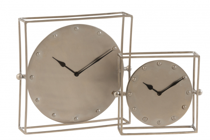 Ceas Square, Metal, Argintiu, 33x7x33 cm [2]