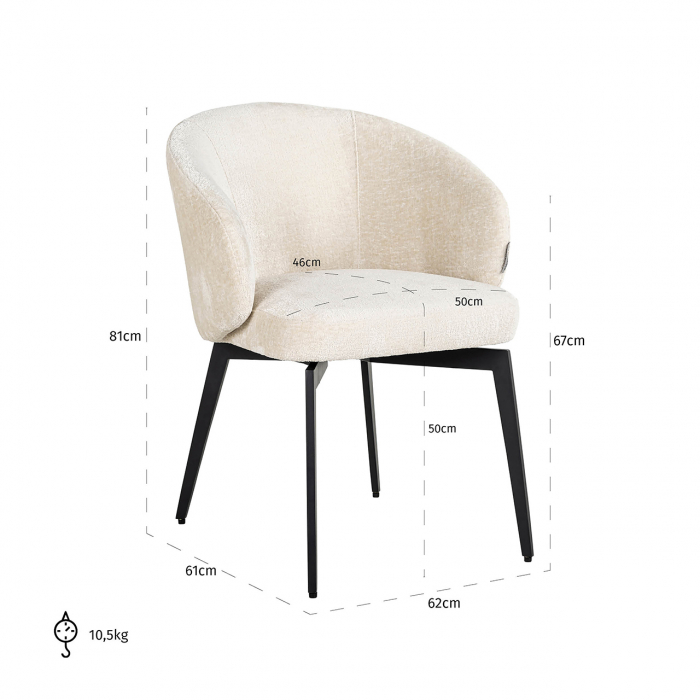 Scaun, Amphara chenille, Alb [5]
