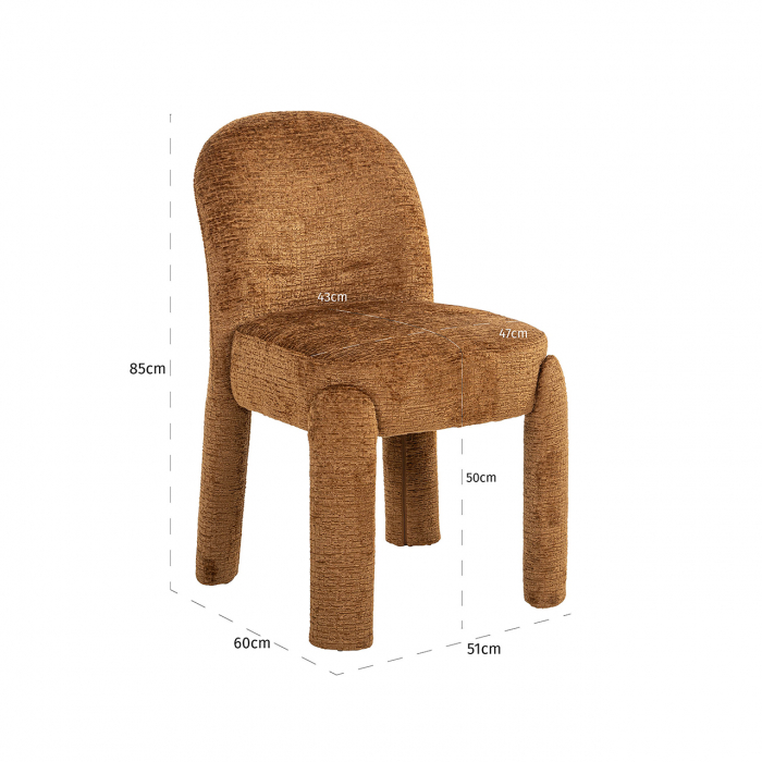 Scaun Brandi (set de 2) (Fusion cognac 28), Dims: 85.0 x 51.0 x 60.0 cm [5]