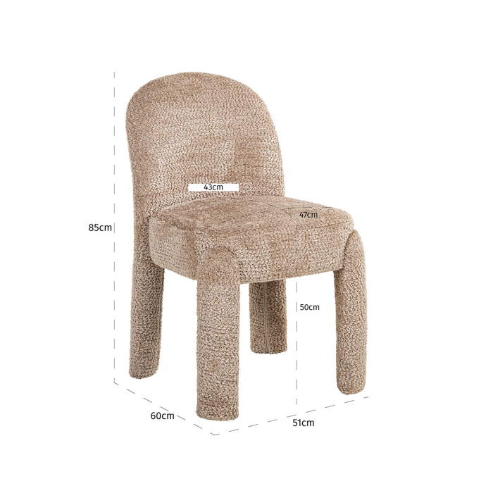 Scaun Brandi(set de 2) (Be Lovely 170 Bej), Dims: 85.0 x 51.0 x 60.0 cm [5]