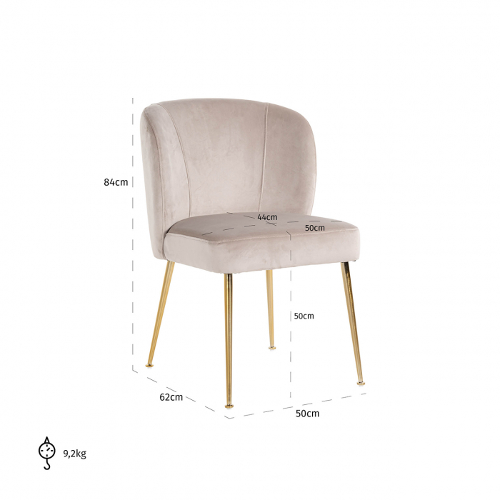 Scaun Cannon bej /auriu mat [5]