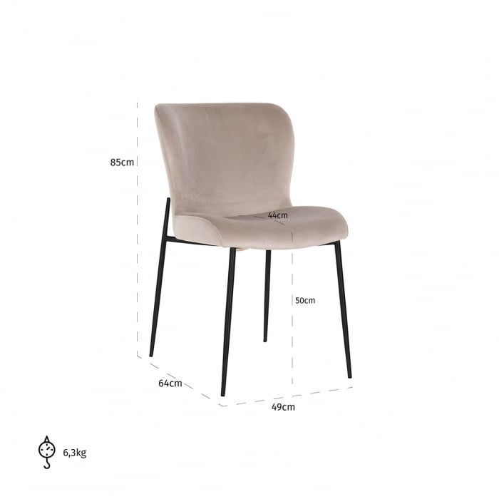 Scaun  Darby bej  / negru (rezistent la foc) [5]