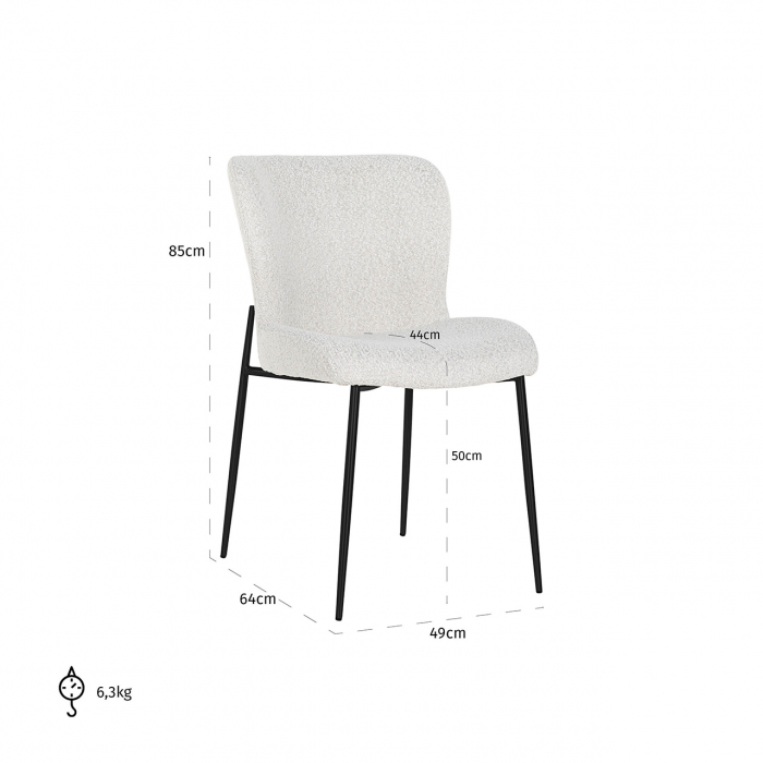 Scaun  Darby alb  bouclé / negru [4]