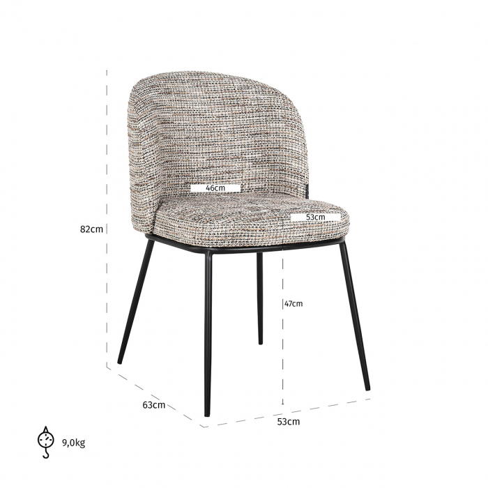 Scaun Elvi, ignifug (Be Trendy 01 Nature), Dims: 82.0 x 53.0 x 63.0 cm [5]