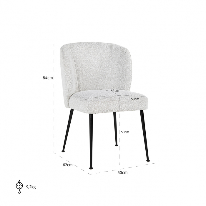Scaun Fallon alb  bouclé / negru [5]