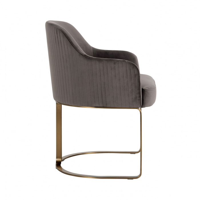Scaun  Hadley gri  catifelat / auriu mat [2]