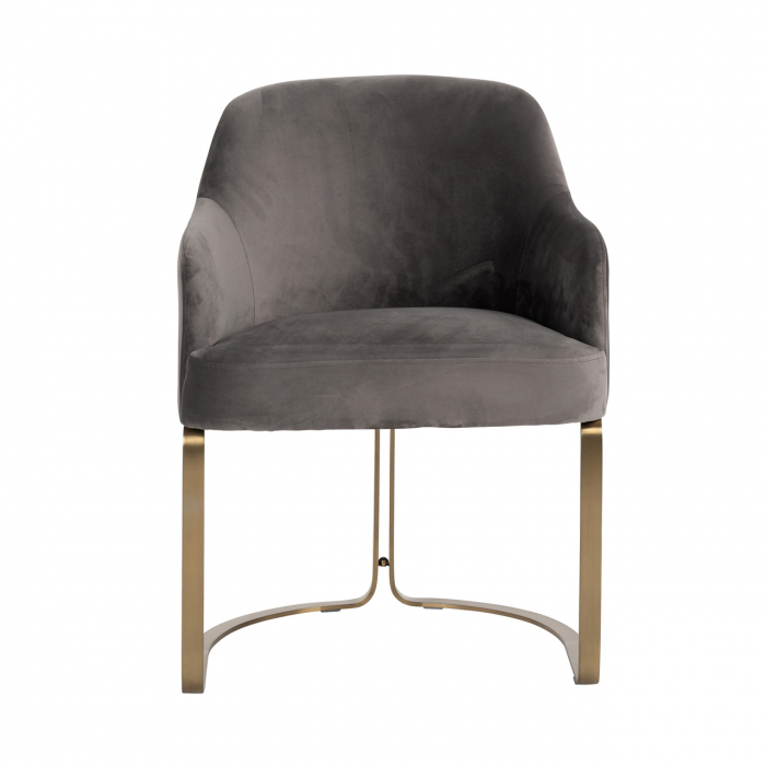 Scaun  Hadley gri  catifelat / auriu mat [4]