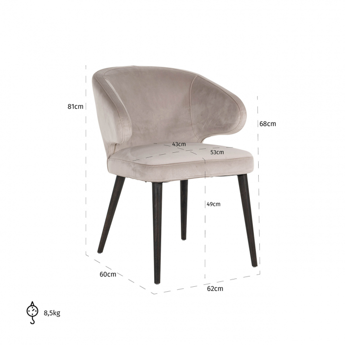 Scaun  Indigo bej  catifelat [5]