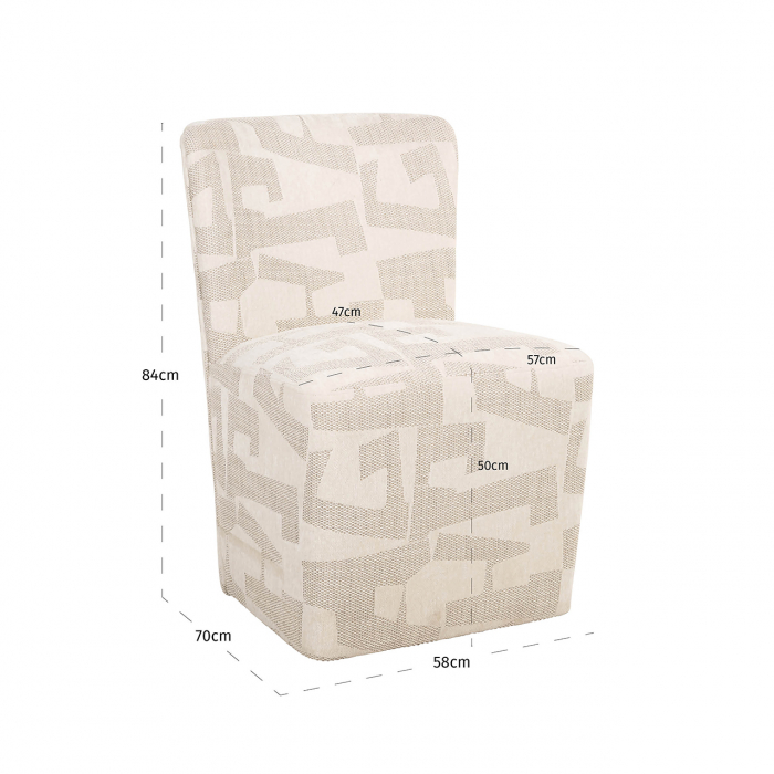 Scaun Lorain cu roți grafică bej (Grafic bej), Dims: 84.0 x 68.0 x 57.0 cm [5]