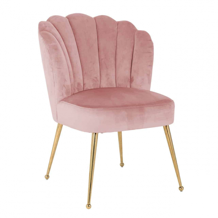 Chair Pippa pink velvet gold (Quartz Pink 700)