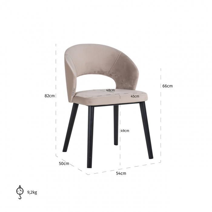 Scaun  Savoy bej  catifelat [5]
