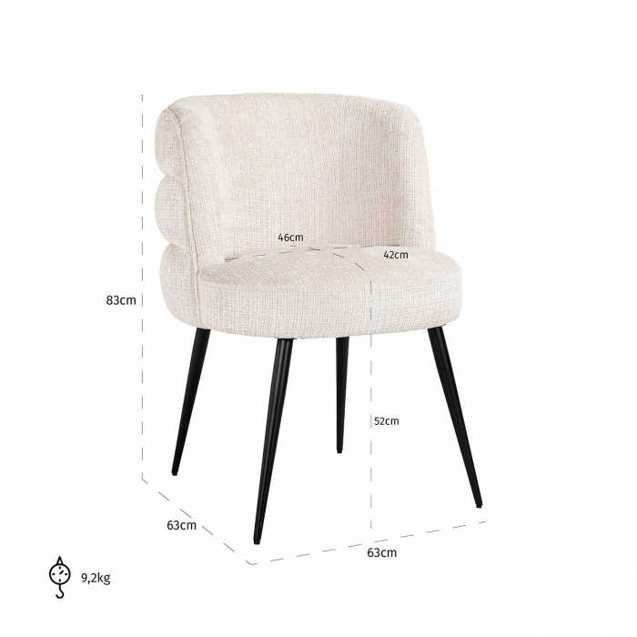 Scaun Stella, ignifug (Niagara 902 bej), Dims: 83.0 x 63.0 x 63.0 cm [5]