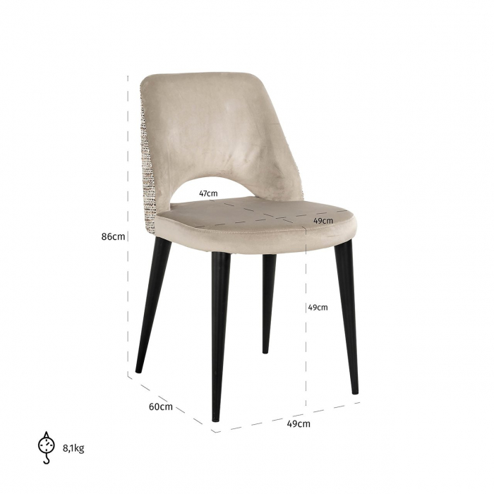 Scaun Tabitha trendy nature / quartz kaki ignifug (Be Trendy 01 Nature) [5]
