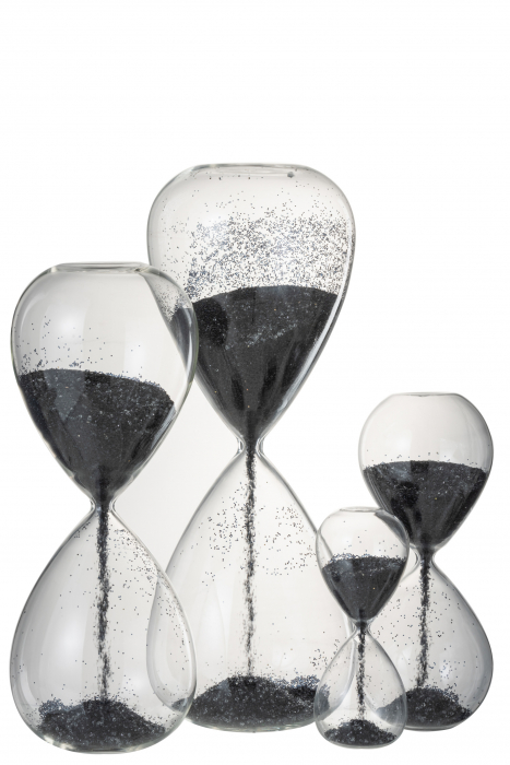 Clepsidra Pearls, Sticla, Transparent/Negru, 15x15x40 cm [2]