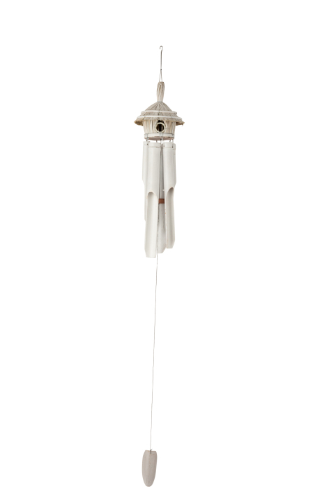 Clopotel de vant, Lemn, Alb , 18x18x136 cm [1]