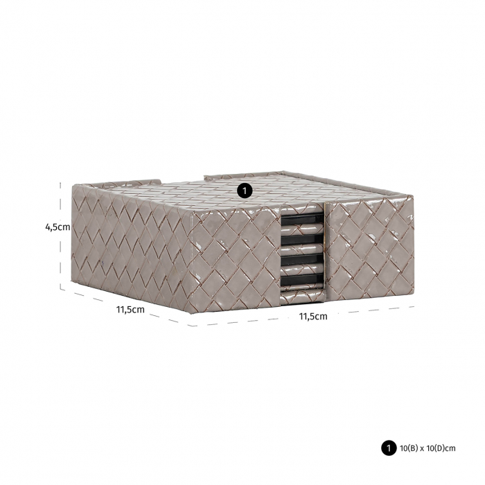 Coaster Vivi (Gri), Dims: 4.5 x 11.5 x 11.5 cm [4]